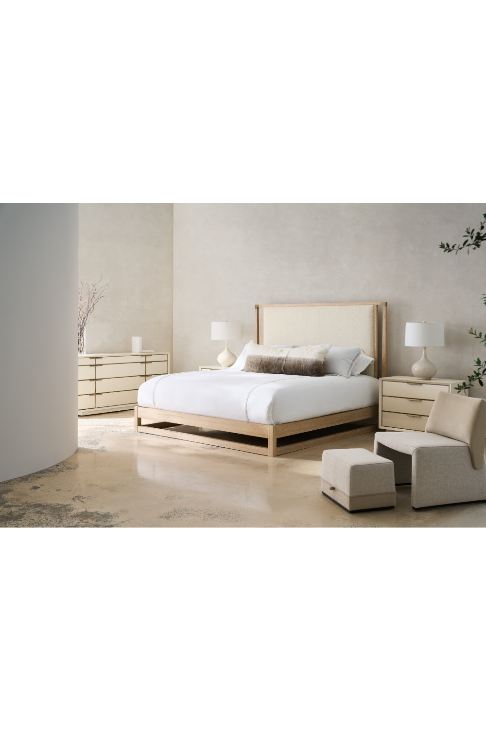   Gray Tweed Ottoman | Oroa.com