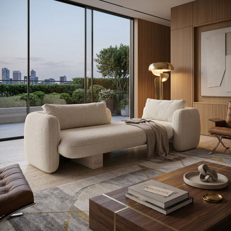   White Linen Bedroom Chaise | Oroa.com