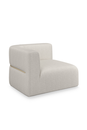   White Ribbed Linen Lounge Chair | Oroa.com