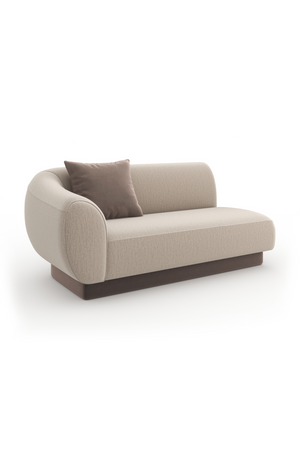   Beige Ribbed Linen Loveseat | Oroa.com