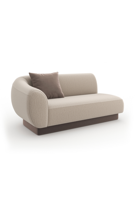   Beige Ribbed Linen Loveseat | Oroa.com