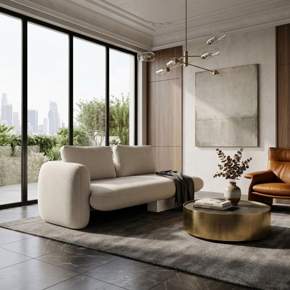   Ecru Linen Loveseat | Oroa.com