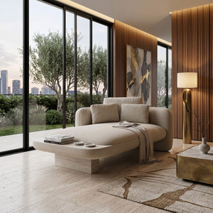   Ecru Linen Chaise Longue | Oroa.com