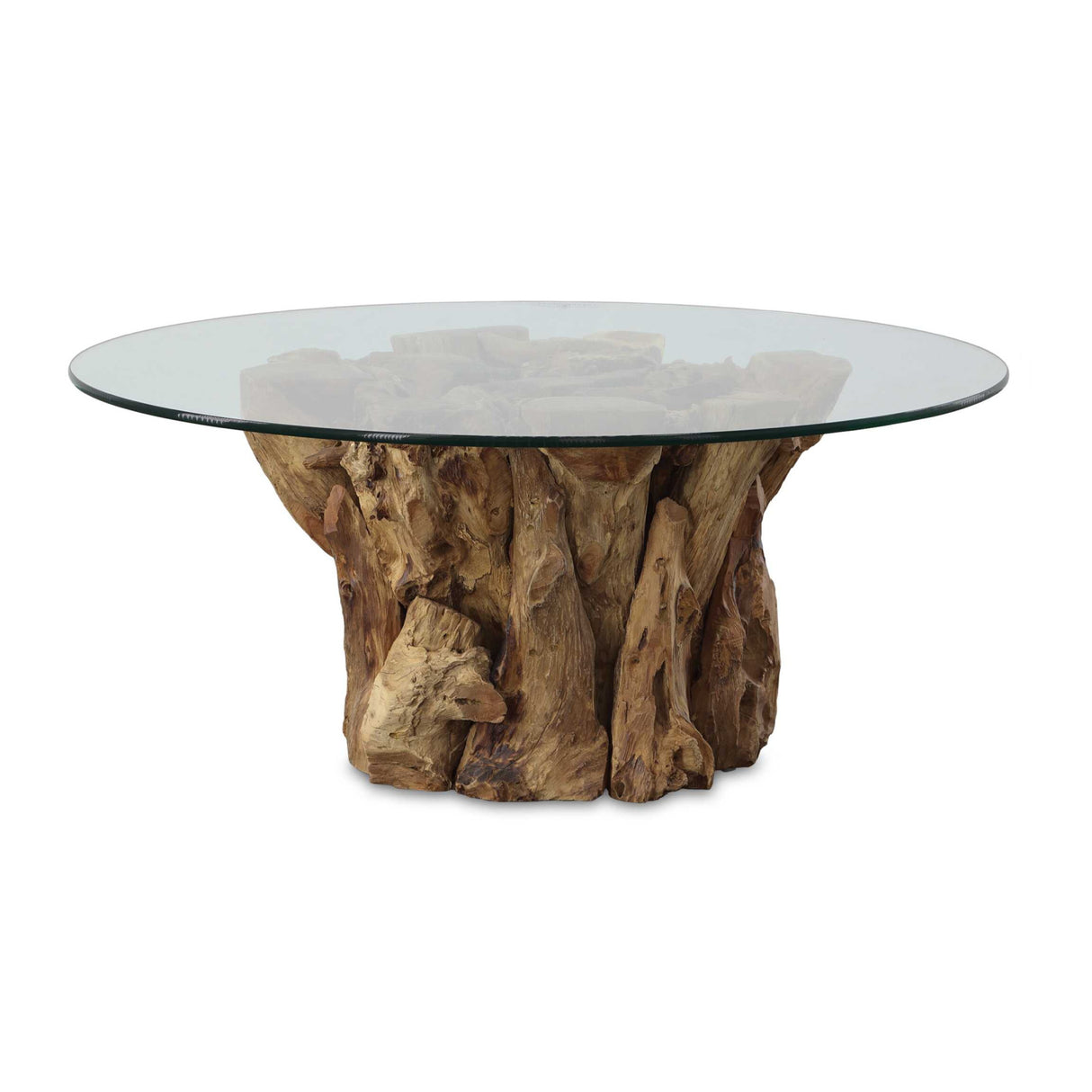   Modern European furniture - Teak Base Glass Coffee Table - www.oroa.com | Oroa.com