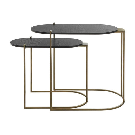   Modern European furniture - Oval Black Ash Nesting Tables (2) - www.oroa.com | Oroa.com