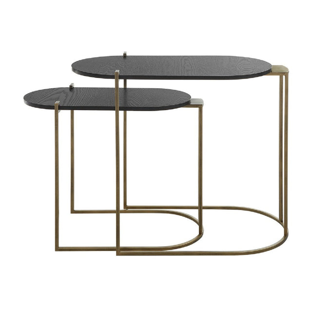 Modern European furniture - Oval Black Ash Nesting Tables (2) - www.oroa.com