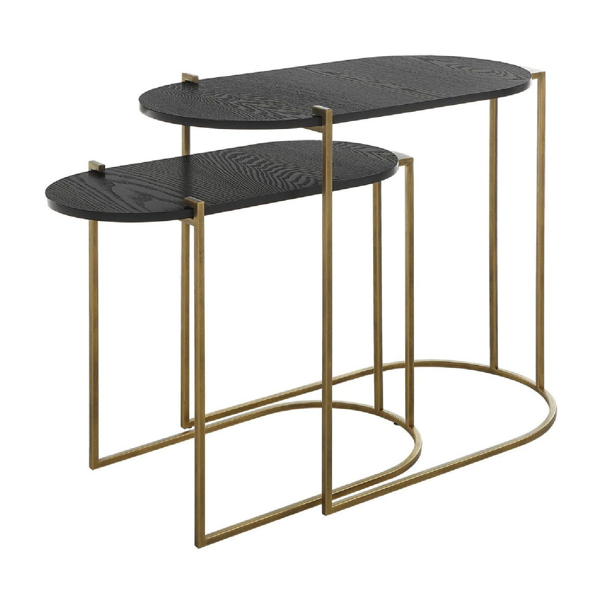   Modern European furniture - Oval Black Ash Nesting Tables (2) - www.oroa.com | Oroa.com
