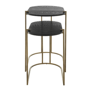   Modern European furniture - Oval Black Ash Nesting Tables (2) - www.oroa.com | Oroa.com