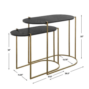   Modern European furniture - Oval Black Ash Nesting Tables (2) - www.oroa.com | Oroa.com