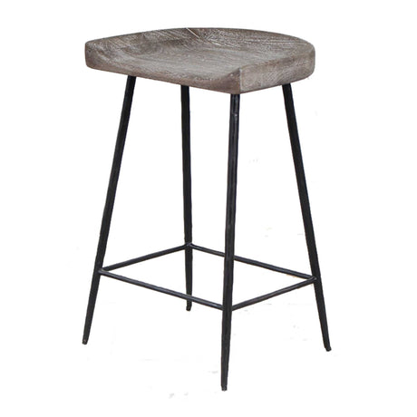   Modern European furniture - Curved Mango Wood Counter Stool - www.oroa.com | Oroa.com