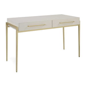   White Shagreen 2-Drawer Desk | Oroa.com