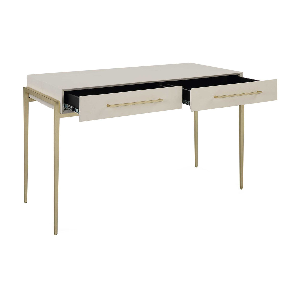   White Shagreen 2-Drawer Desk | Oroa.com