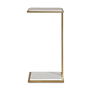   Modern European furniture - White Marble C-Shaped Drink Table - www.oroa.com | Oroa.com