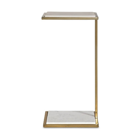   Modern European furniture - White Marble C-Shaped Drink Table - www.oroa.com | Oroa.com