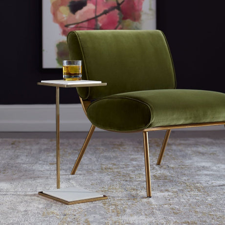   Modern European furniture - White Marble C-Shaped Drink Table - www.oroa.com | Oroa.com