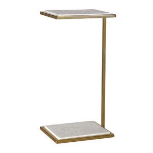   Modern European furniture - White Marble C-Shaped Drink Table - www.oroa.com | Oroa.com