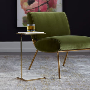   Modern European furniture - White Marble C-Shaped Drink Table - www.oroa.com | Oroa.com