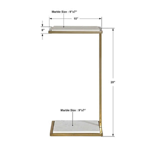   Modern European furniture - White Marble C-Shaped Drink Table - www.oroa.com | Oroa.com