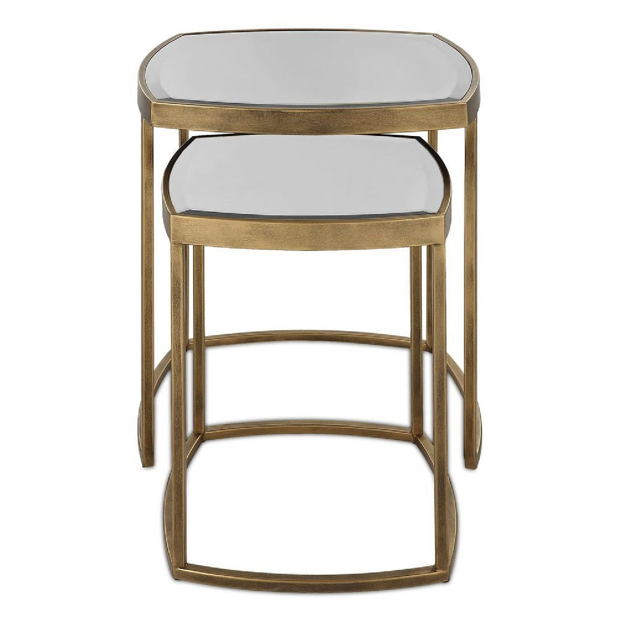   Modern European furniture - Beveled Mirror Nesting Side Tables (2) - www.oroa.com | Oroa.com