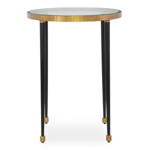   Modern European furniture - Gold Rimmed Glass Side Table - www.oroa.com | Oroa.com
