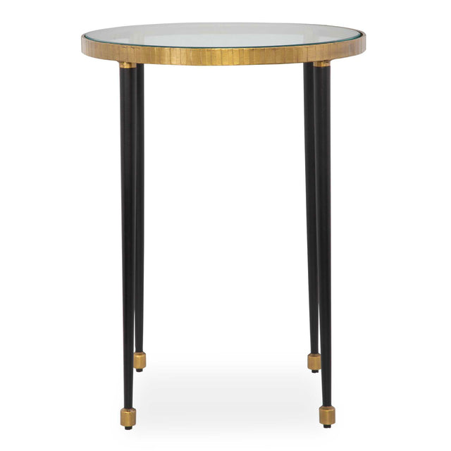 Modern European furniture - Gold Rimmed Glass Side Table - www.oroa.com