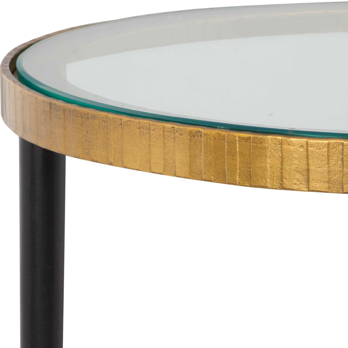   Modern European furniture - Gold Rimmed Glass Side Table - www.oroa.com | Oroa.com