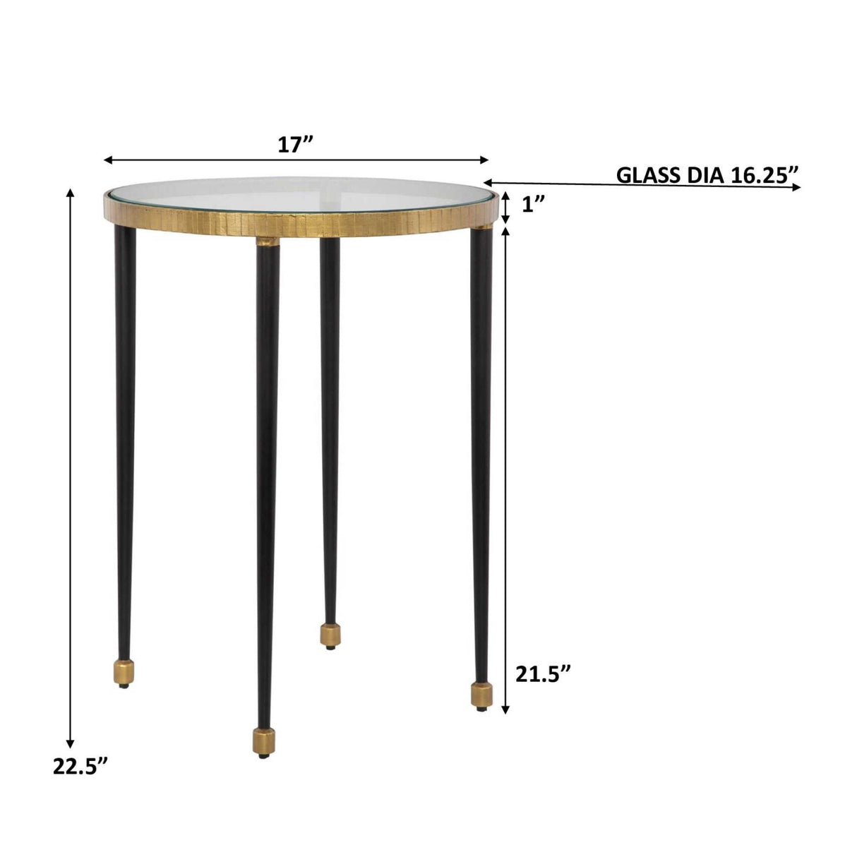   Modern European furniture - Gold Rimmed Glass Side Table - www.oroa.com | Oroa.com