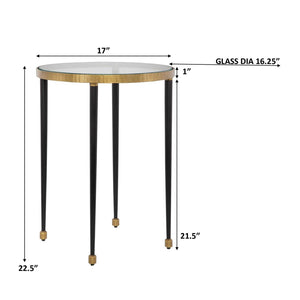   Modern European furniture - Gold Rimmed Glass Side Table - www.oroa.com | Oroa.com