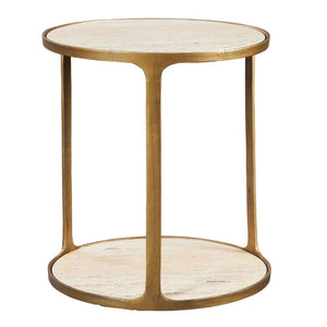   Modern European furniture - Beige Travertine Side Table - www.oroa.com | Oroa.com