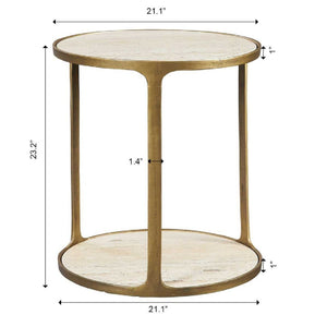   Modern European furniture - Beige Travertine Side Table - www.oroa.com | Oroa.com