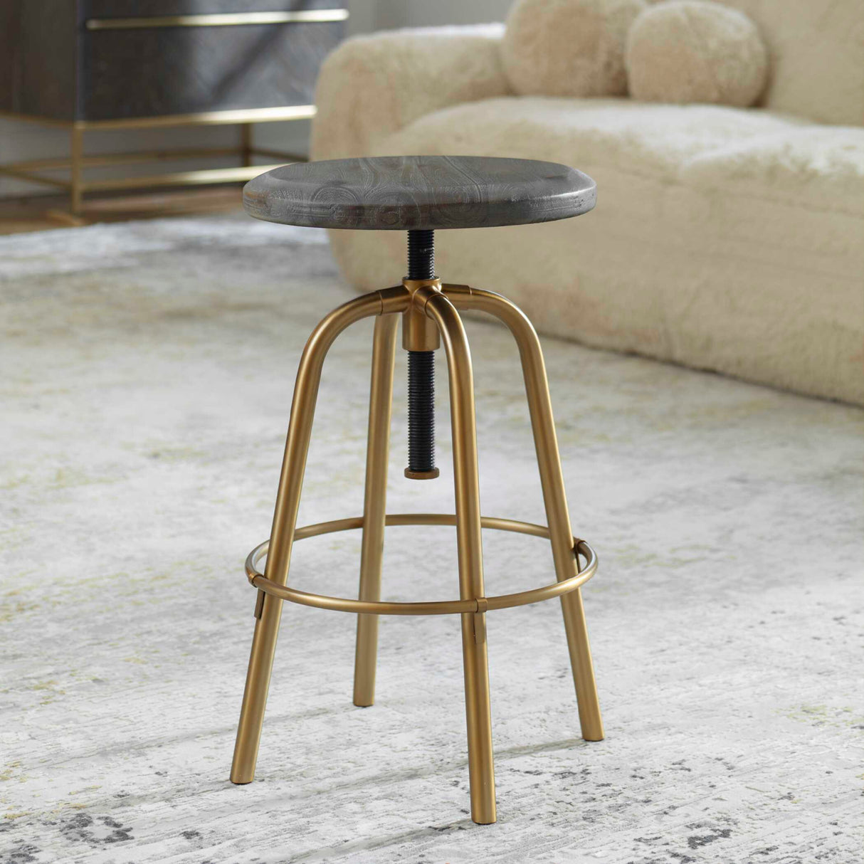   Modern European furniture - Acacia Top Adjustable Counter Stool - www.oroa.com | Oroa.com