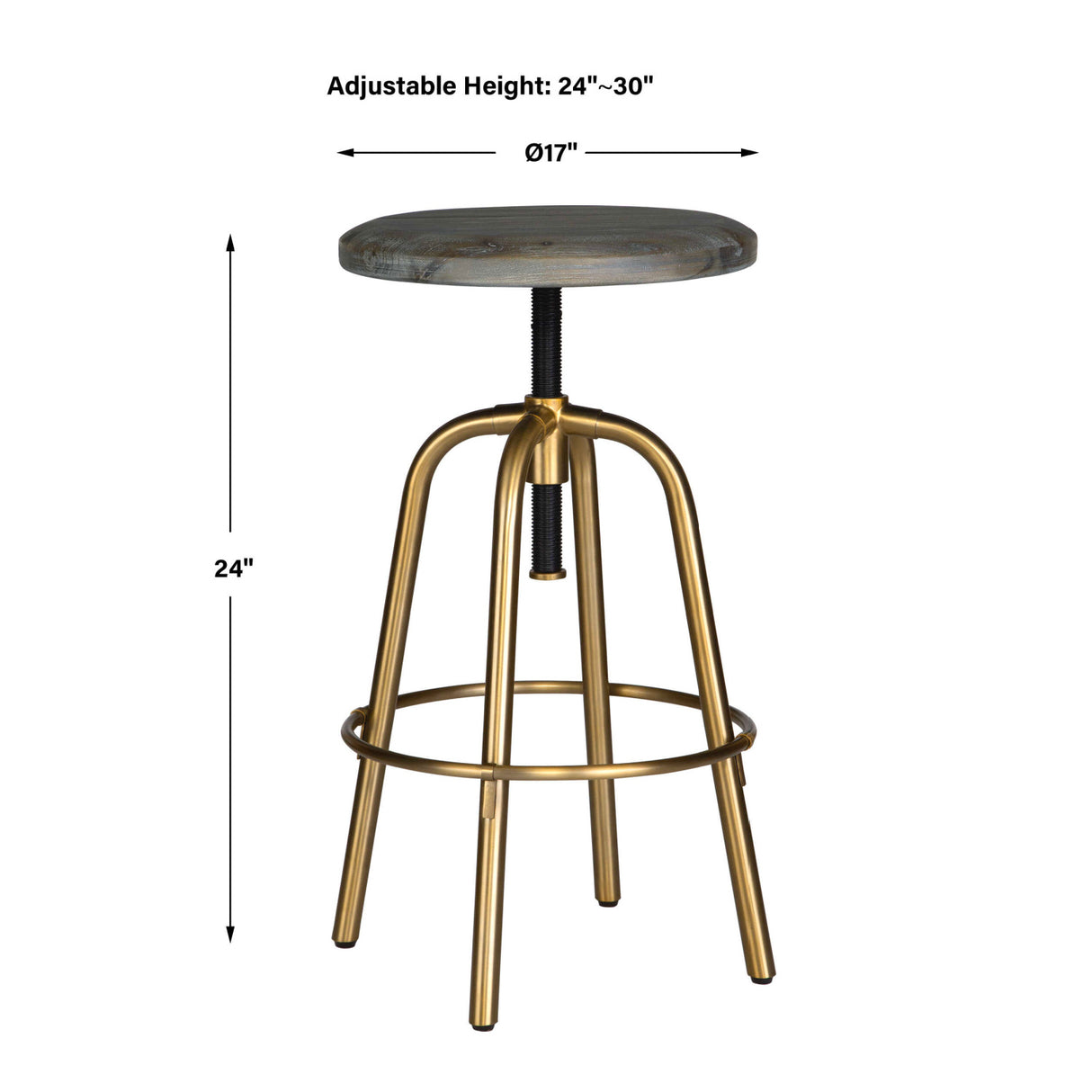   Modern European furniture - Acacia Top Adjustable Counter Stool - www.oroa.com | Oroa.com
