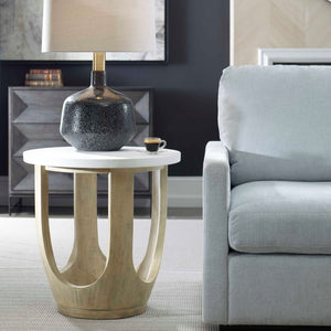   Modern European furniture - White Limestone Side Table - www.oroa.com | Oroa.com
