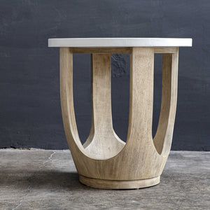   Modern European furniture - White Limestone Side Table - www.oroa.com | Oroa.com