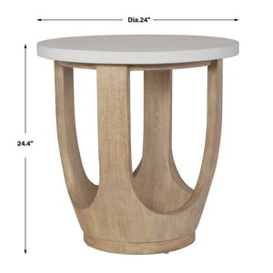   Modern European furniture - White Limestone Side Table - www.oroa.com | Oroa.com