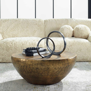   Modern European furniture - Antique Gold Round Coffee Table - www.oroa.com | Oroa.com