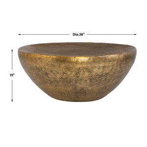   Modern European furniture - Antique Gold Round Coffee Table - www.oroa.com | Oroa.com