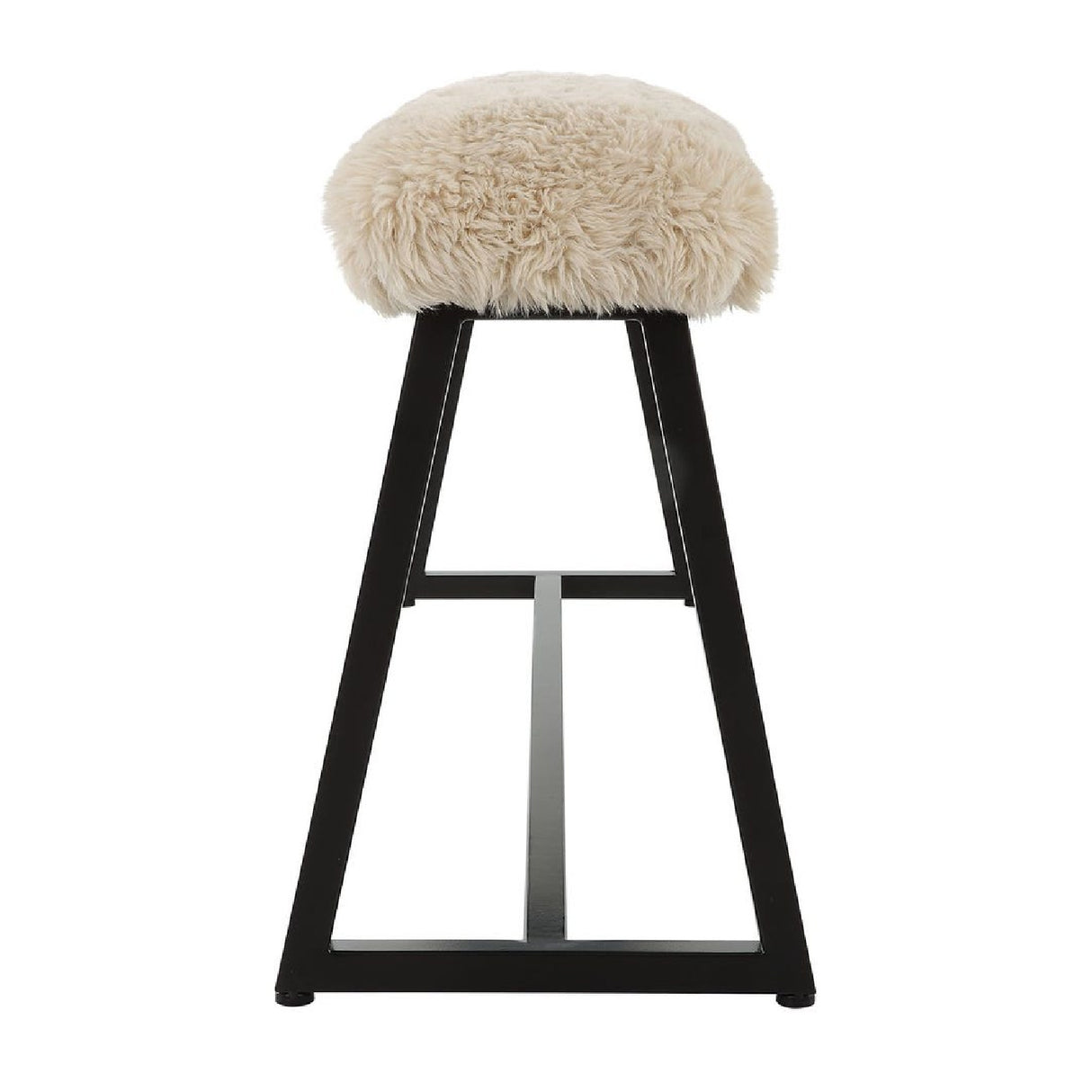   Modern European furniture - Beige Long-Haired Sheepskin Bench - www.oroa.com | Oroa.com
