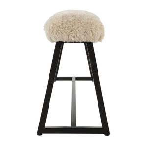   Modern European furniture - Beige Long-Haired Sheepskin Bench - www.oroa.com | Oroa.com