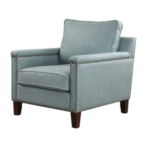   Modern European furniture - Blue Nail Trimmed Accent Chair - www.oroa.com | Oroa.com
