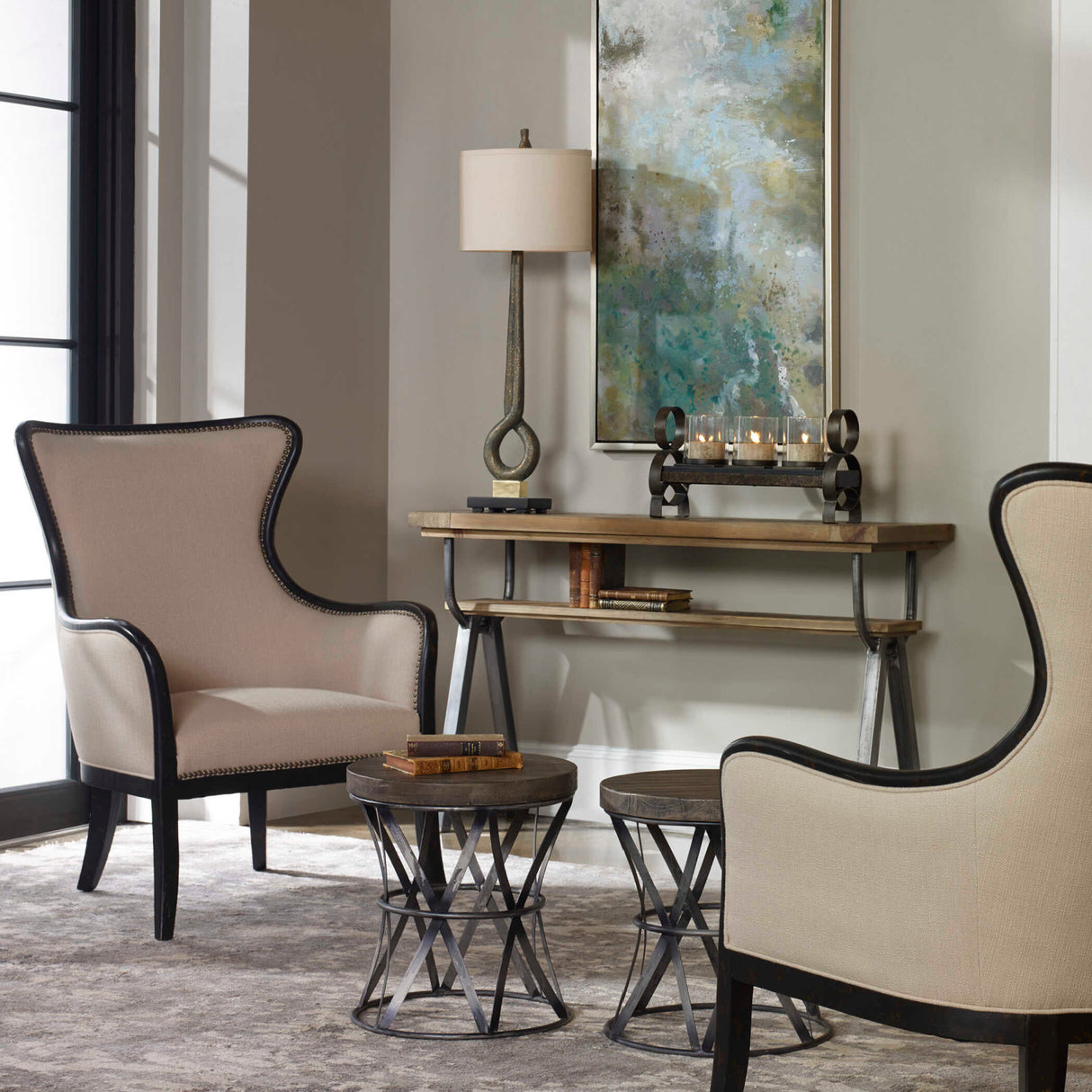   Modern European furniture - Nail Trimmed Wingback Accent Chair - www.oroa.com | Oroa.com