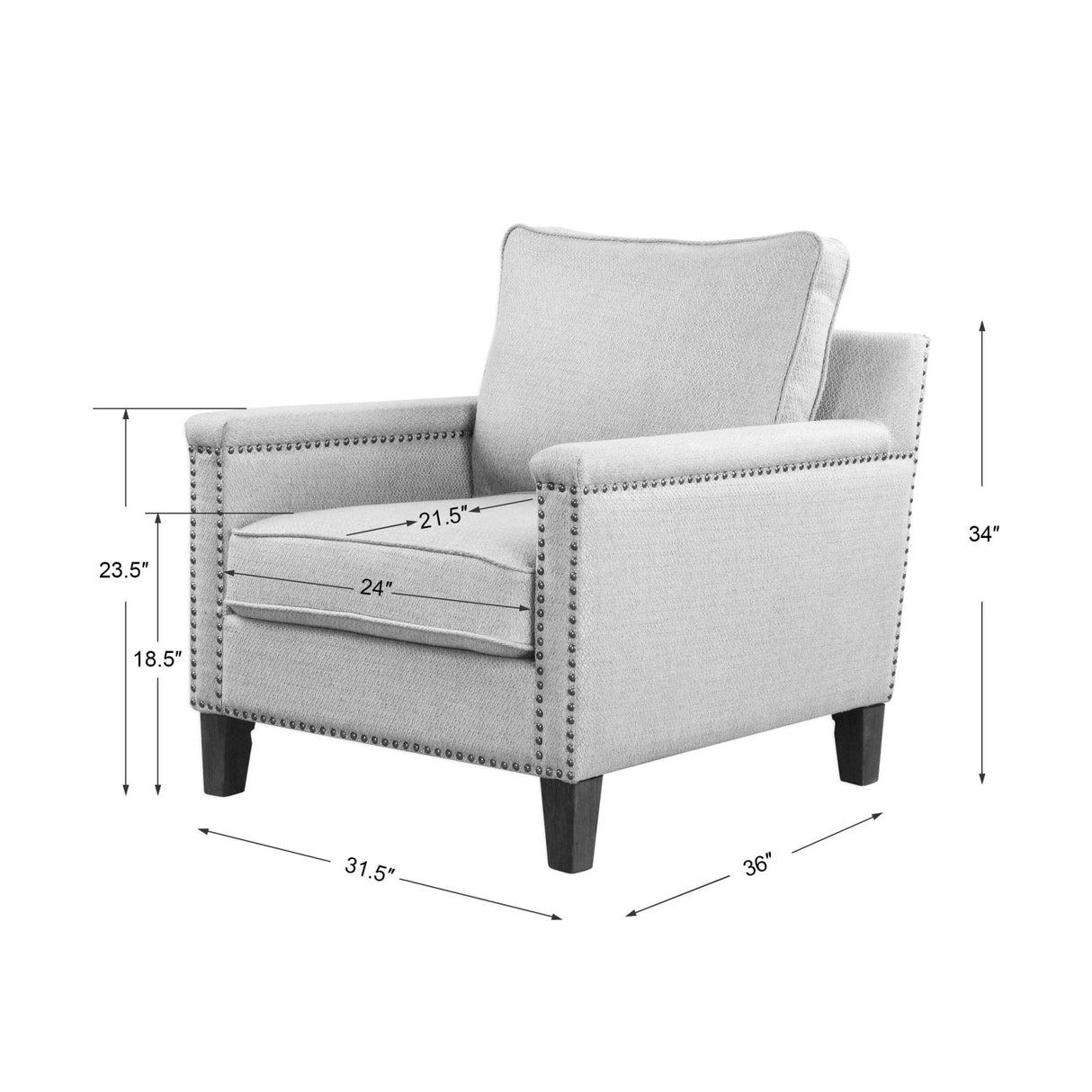   Modern European furniture - Blue Nail Trimmed Accent Chair - www.oroa.com | Oroa.com