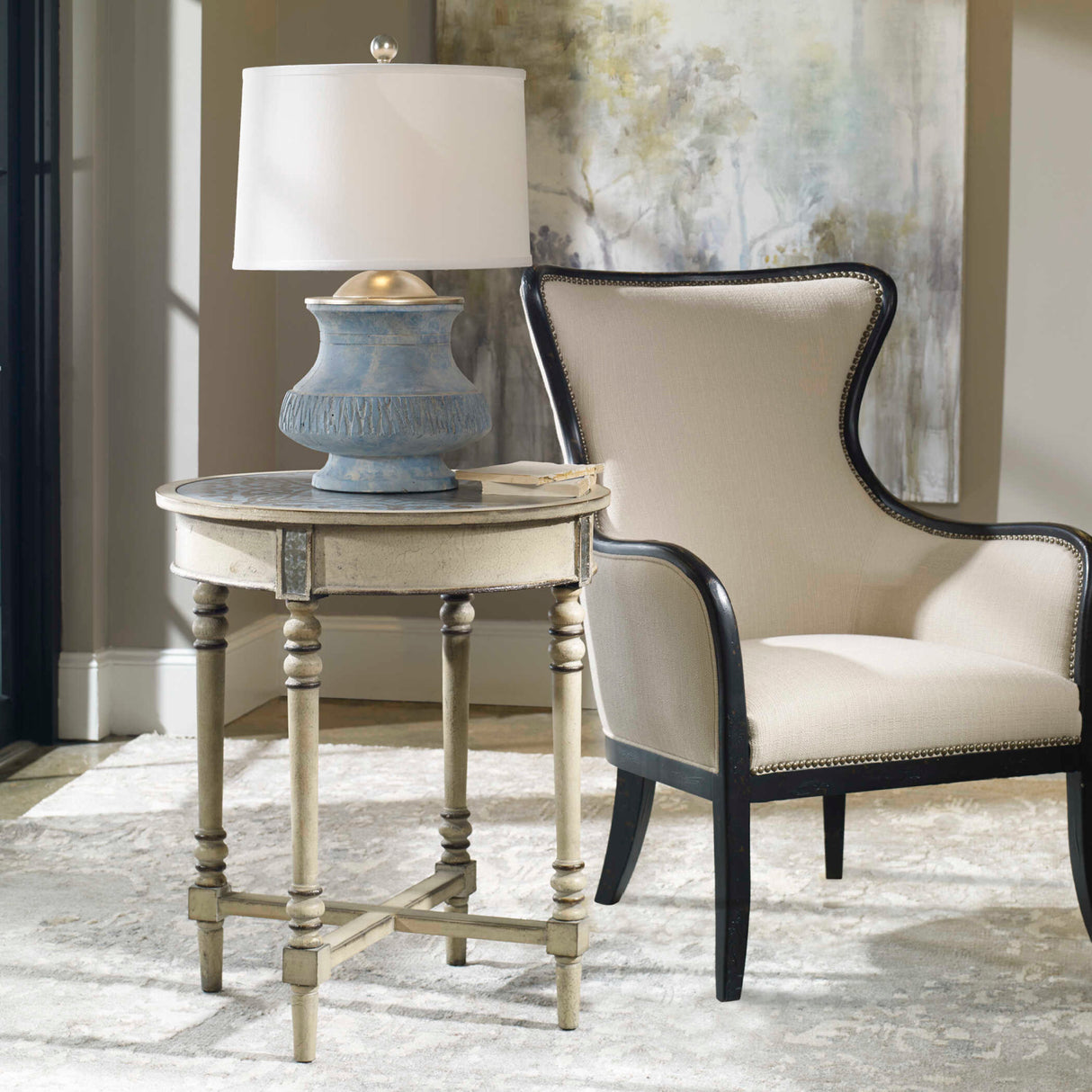   Modern European furniture - Nail Trimmed Wingback Accent Chair - www.oroa.com | Oroa.com