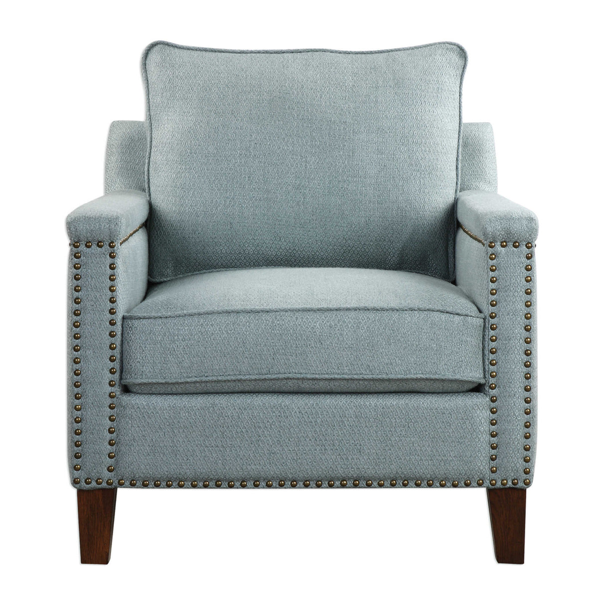   Modern European furniture - Blue Nail Trimmed Accent Chair - www.oroa.com | Oroa.com