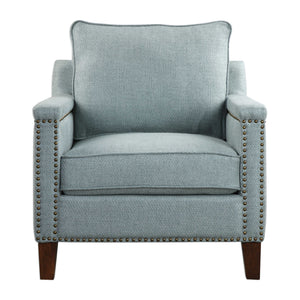   Modern European furniture - Blue Nail Trimmed Accent Chair - www.oroa.com | Oroa.com