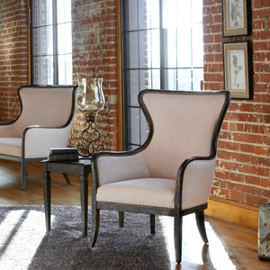   Modern European furniture - Nail Trimmed Wingback Accent Chair - www.oroa.com | Oroa.com