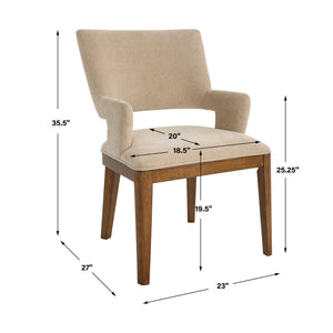   Cream Open-Back Dining Chair | Oroa.com