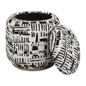   Modern European furniture - Black Patterned Storage Ottoman - www.oroa.com | Oroa.com