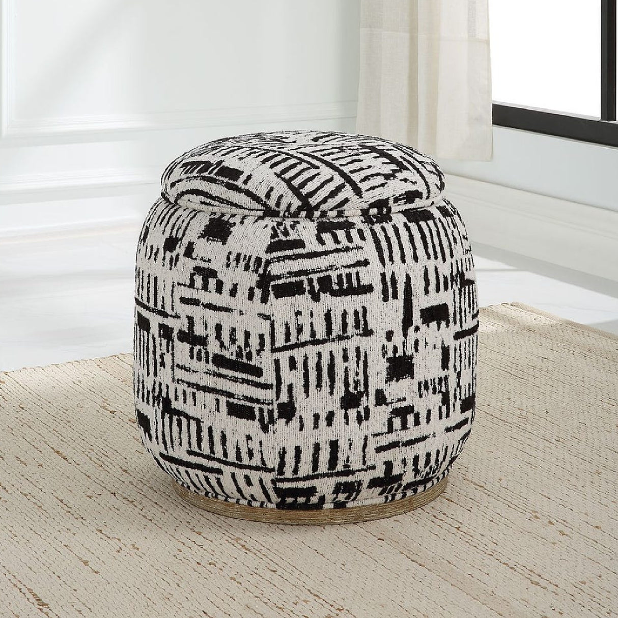   Modern European furniture - Black Patterned Storage Ottoman - www.oroa.com | Oroa.com
