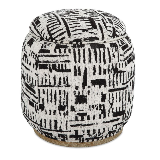 Modern European furniture - Black Patterned Storage Ottoman - www.oroa.com